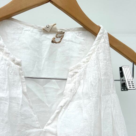 World Of Crow White Cotton Tank Top Blouse Cottagecore XS Crop Minimalist - Picture 3 of 7